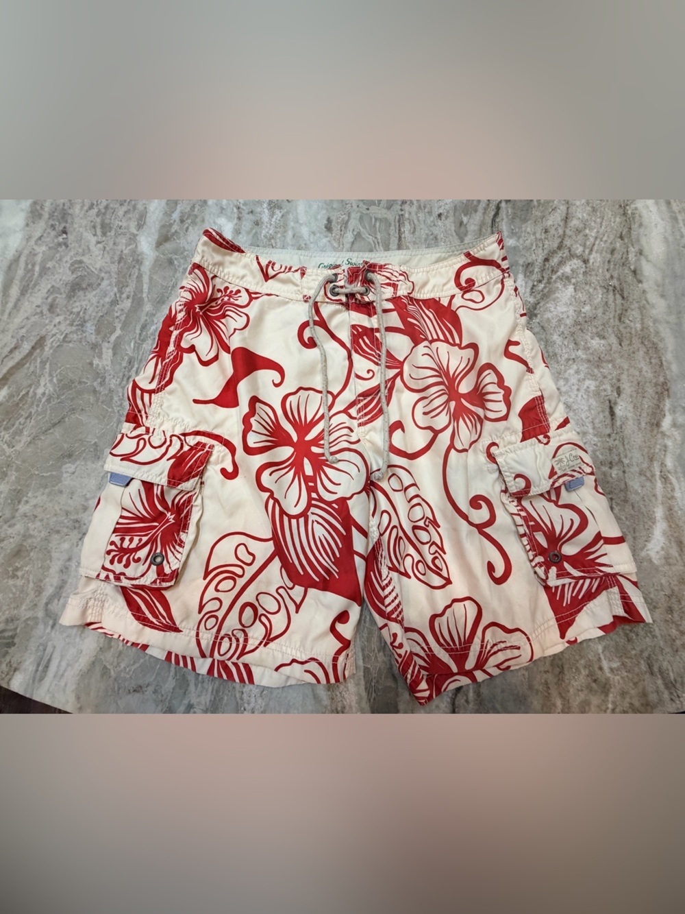 J.Crew Men’s Red Floral Board Shorts Size 34